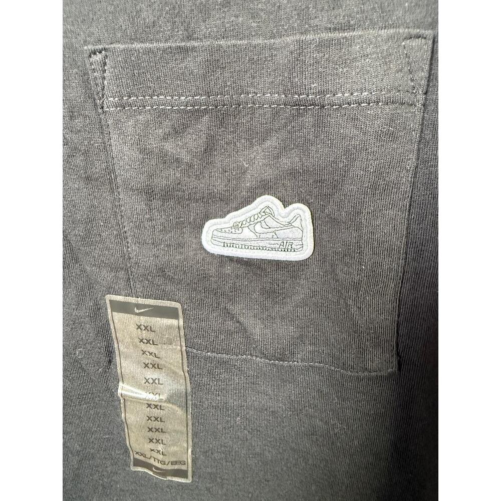 The Nike Tee Loose fit Men's size XXL Black tee shirt Nike Air Force 1 patch - Picture 4 of 6